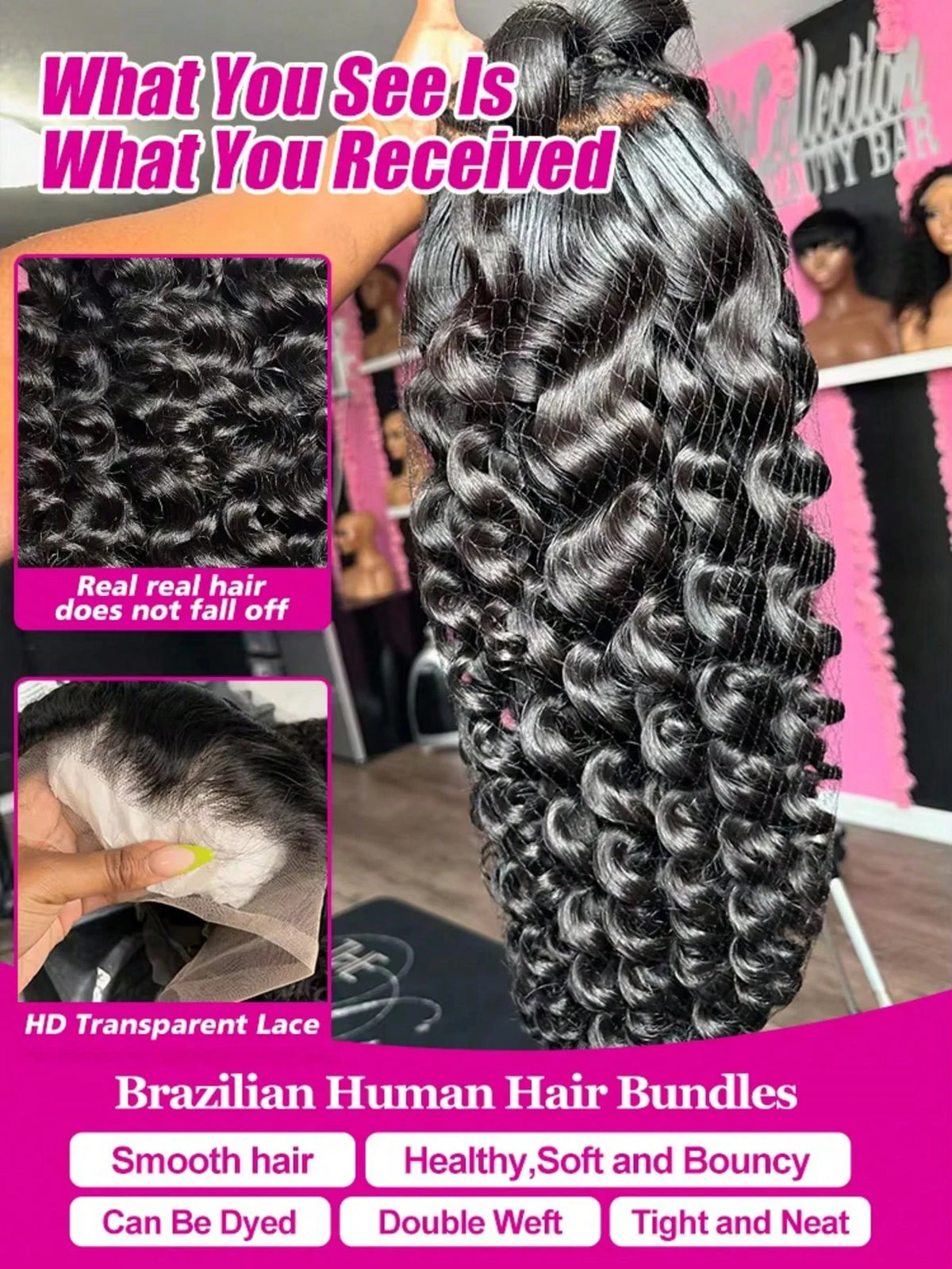 Deep Wave Lace Front Human Hair Wig