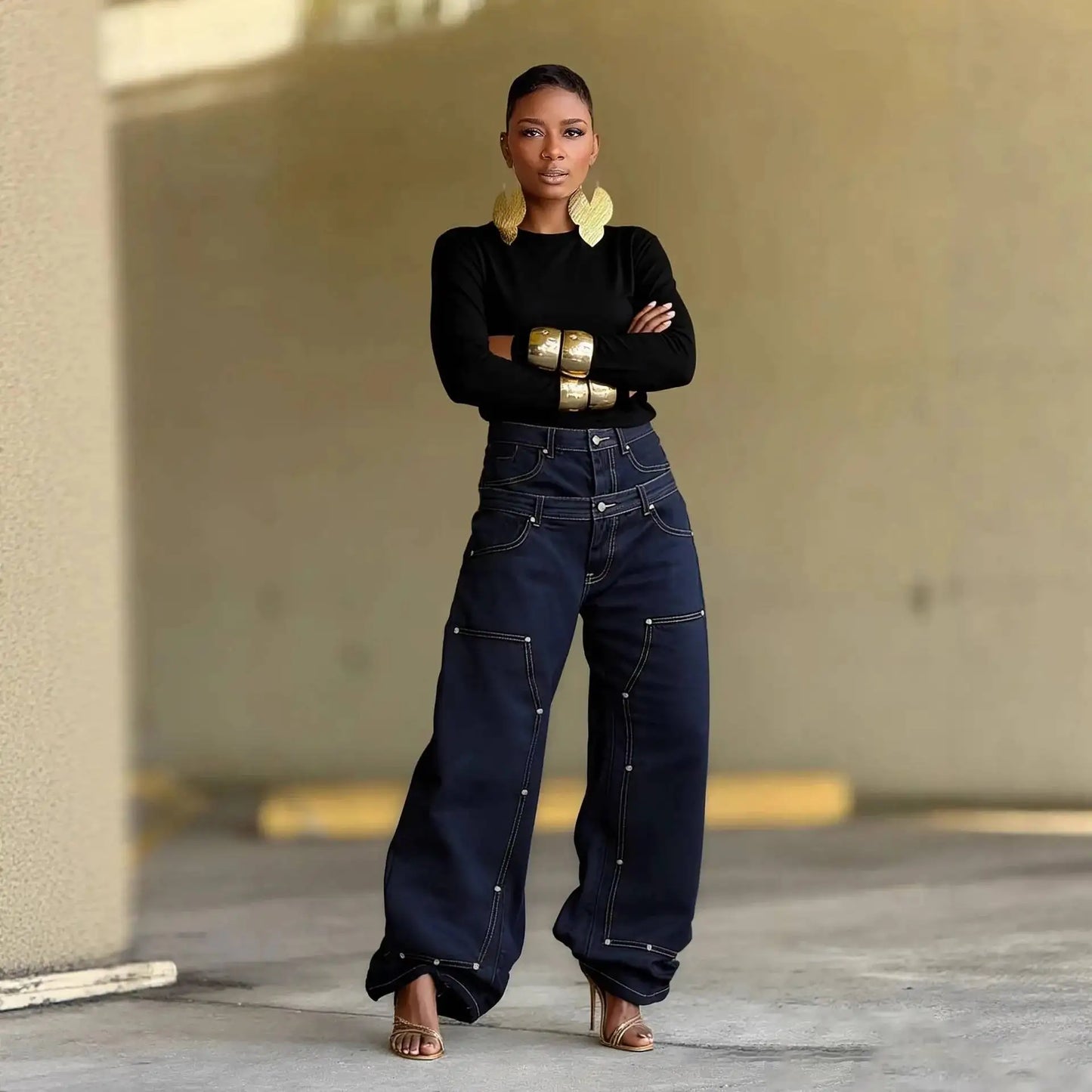 Euro American Style Loose High Waist Jeans for Women