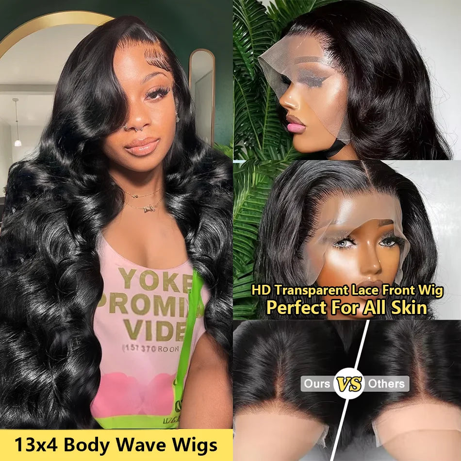 Pre Plucked Body Wave Human Hair Lace Front Wig for Women