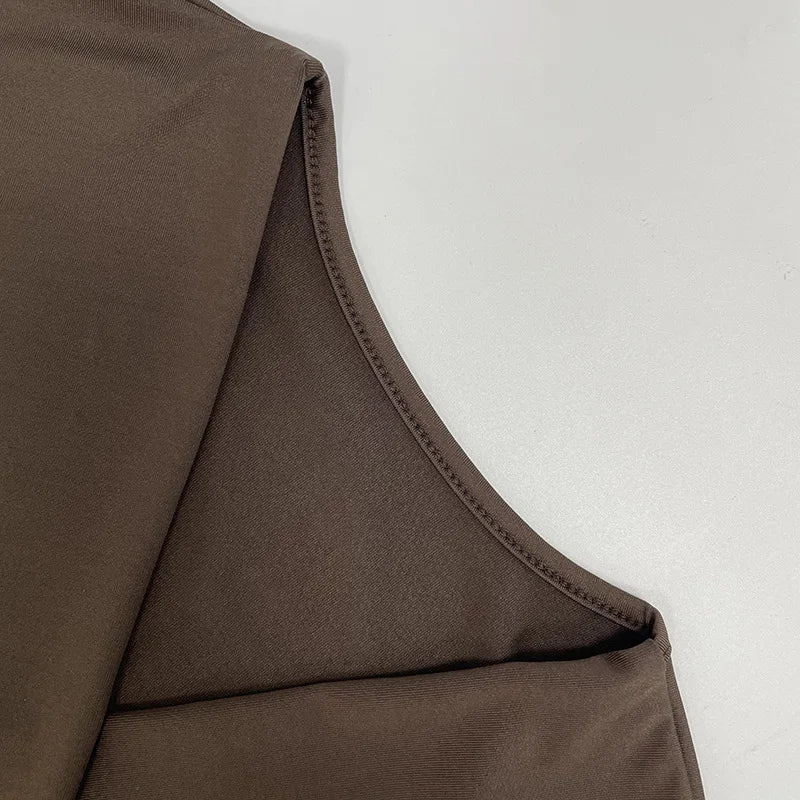 Solid Color Long-Sleeved V-Neck Mini Dress for Women