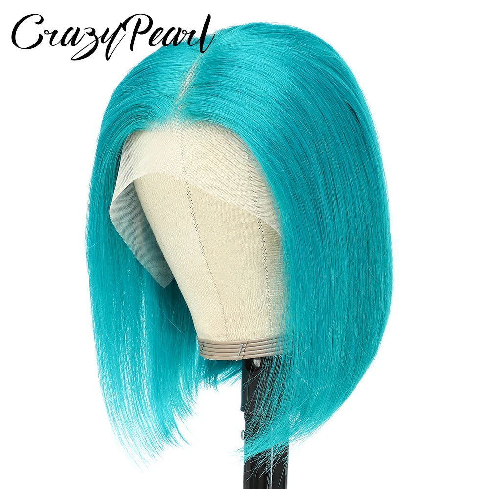 Short Transparent Lace Human Hair Bob Wig for Women