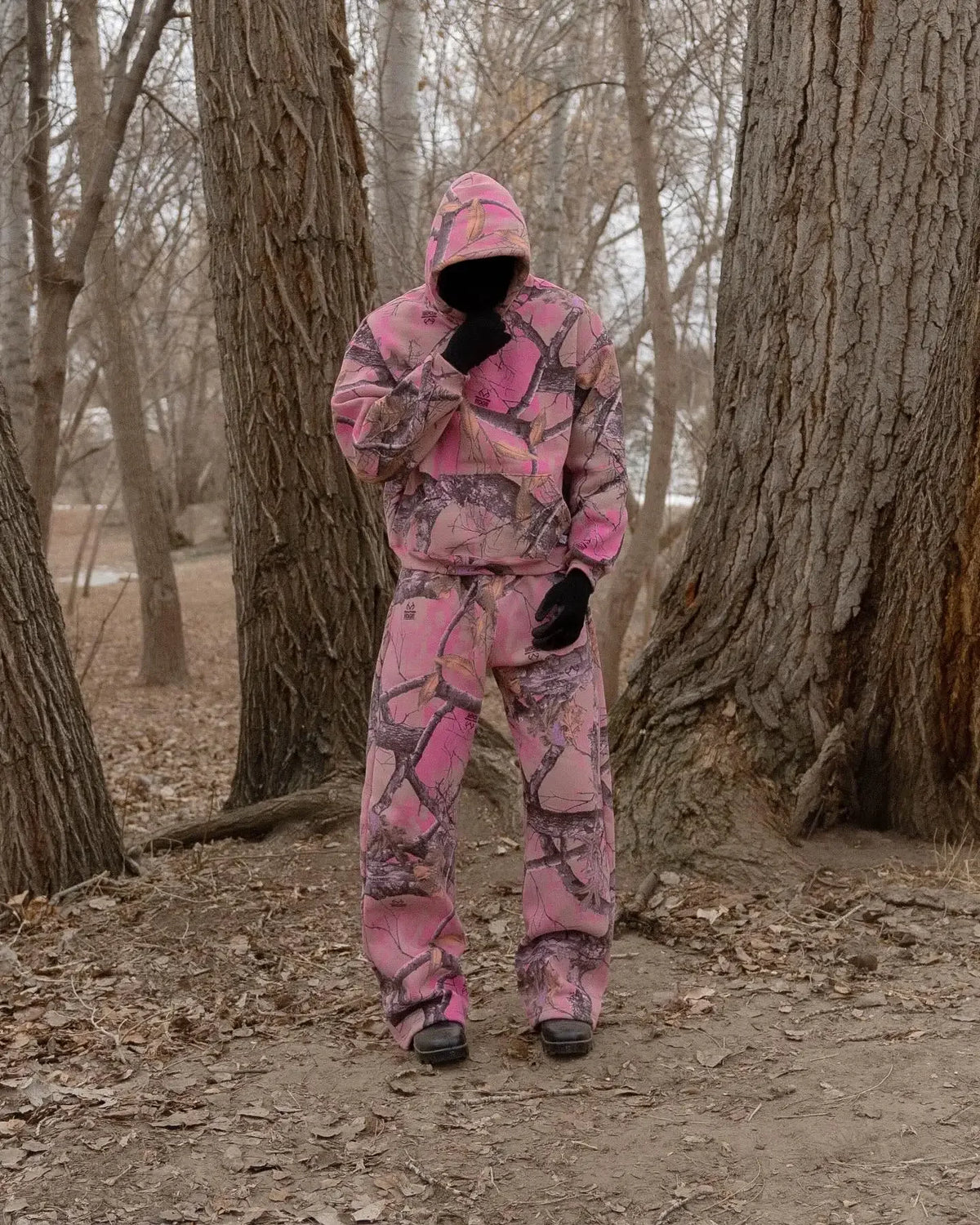 Leaf Camouflage Print Hoodie Set