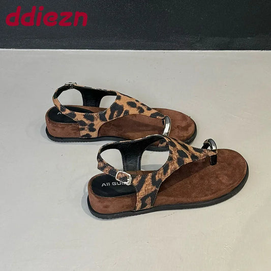 Spring Summer Fashion Metal Ladies Wedges Sandals Shoes Female Buckle Strap Women Wedges Sandals Heeled Shoes Flip flops