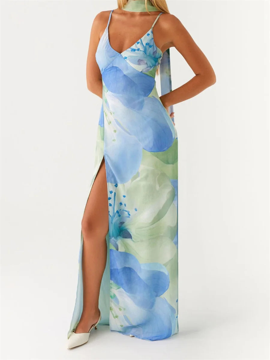 Stand Out in Style with Our Multi-color Halter Print Dress - Available in S, M, L, XL