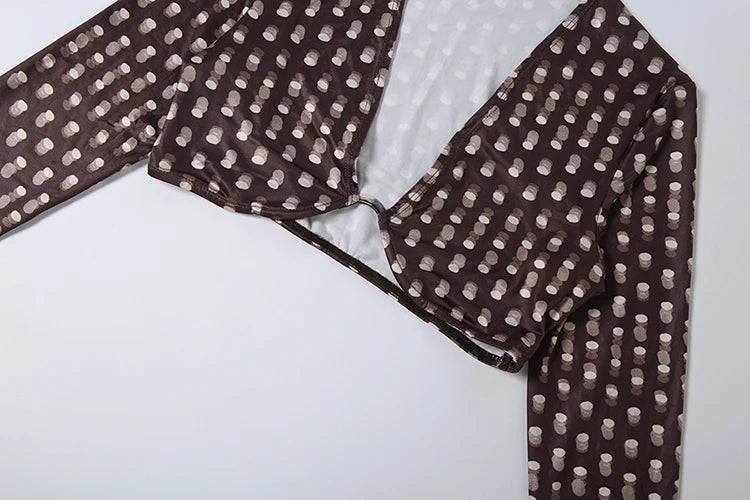 Polka Dot Three Piece Streetwear Outfit Set for Women