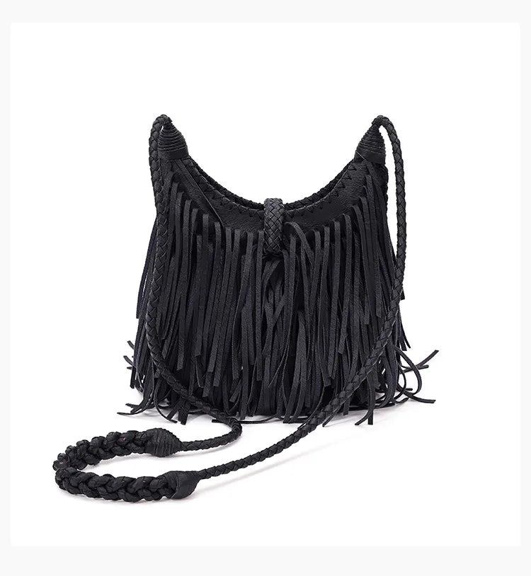 Double-Sided Tassel Design Crossbody Bag for Women