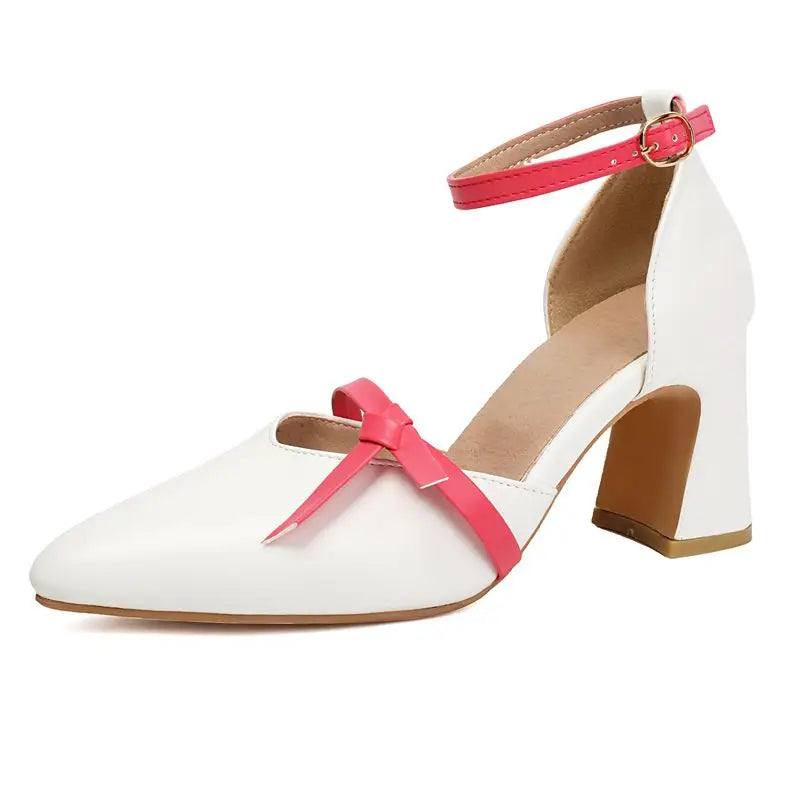 Pointed Toe Buckle Strap Bowknot Sandals for Women