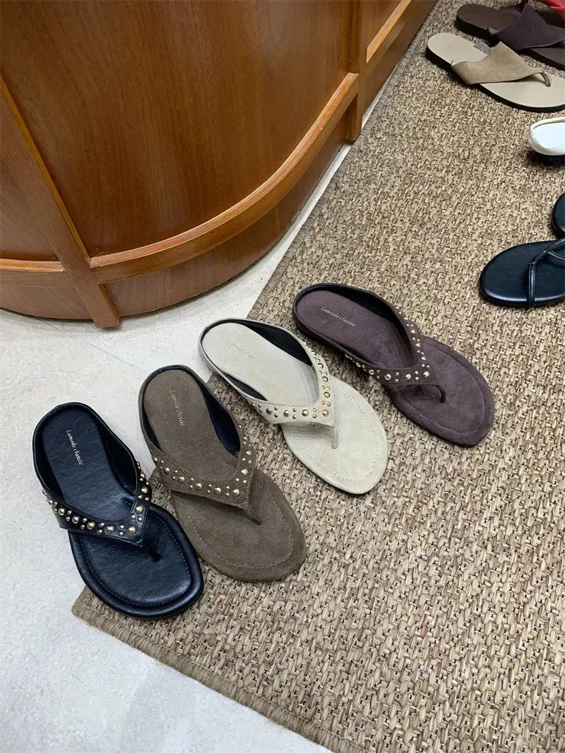 Vintage Rivet Toe Slip On Shoe