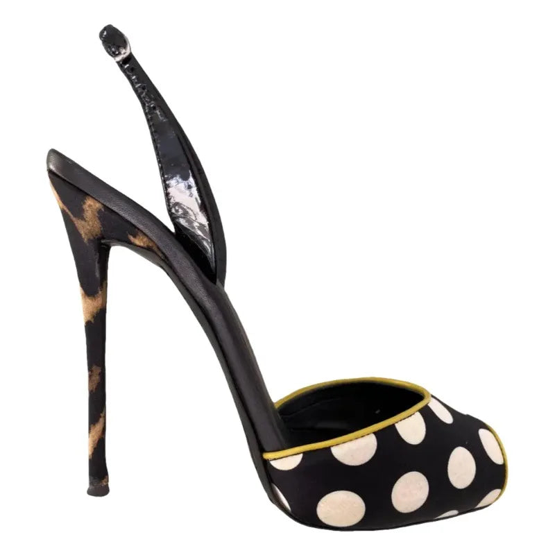 Polka Dot Platform High Heeled Dress Sandals for Women