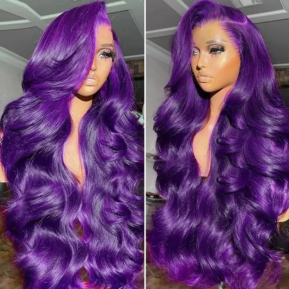 Bright Red Body Wave Heat Resistant Lace Front Wig for Women