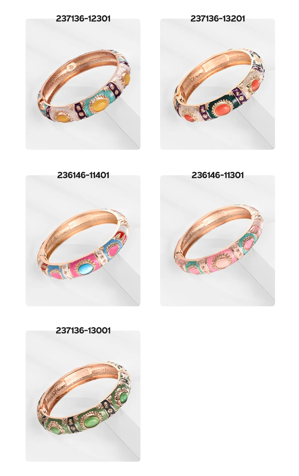 Colorful Enamel Bohemian Bangle Bracelet for Women