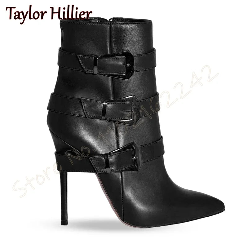 Suede Pointed Toe Stiletto Heel Ankle Boots for Women