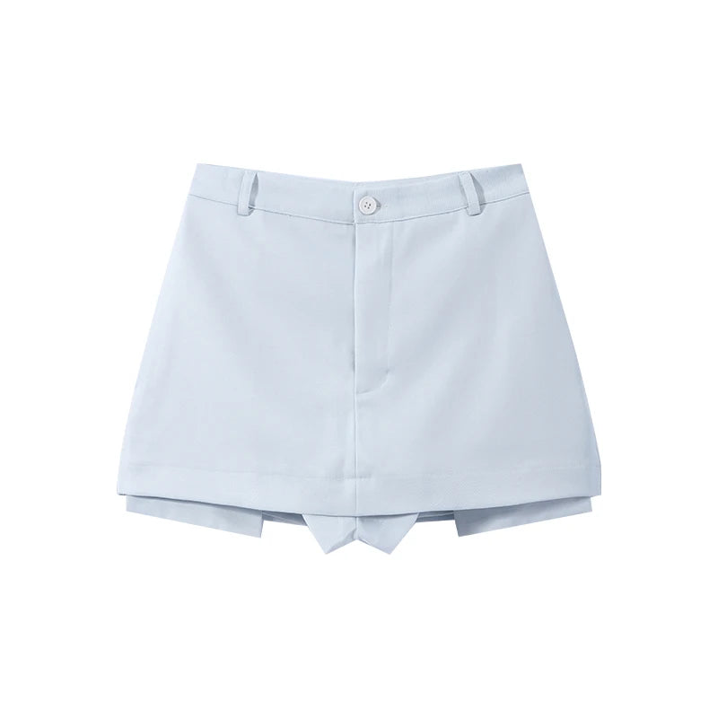 Double-Breasted Blazer and Mini Shorts Set for Women