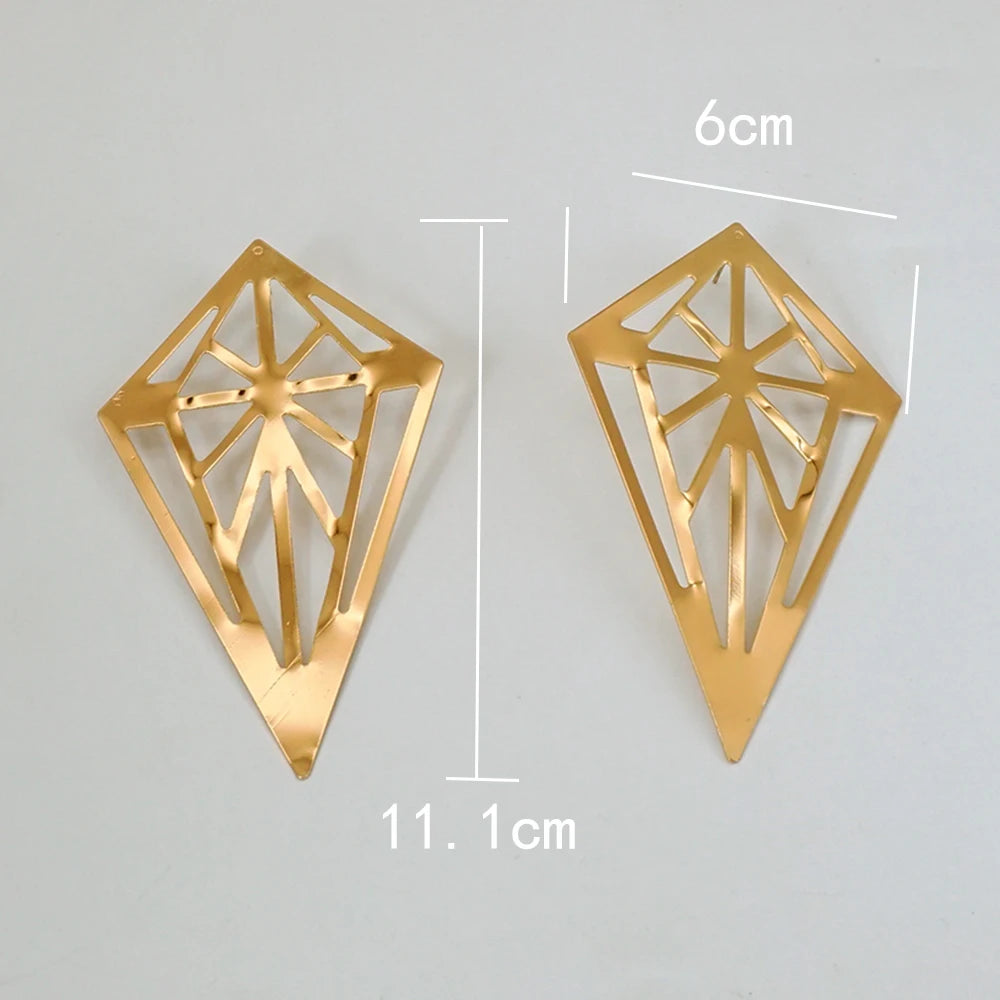Fashion Jewelry Big Gold Color Round Geometric Earrings Dangle Drop Earrings For Women African Wedding Party Gifts