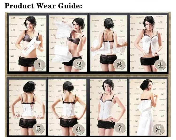 Zipper Front Black Faux Leather Overbust Corset for Women
