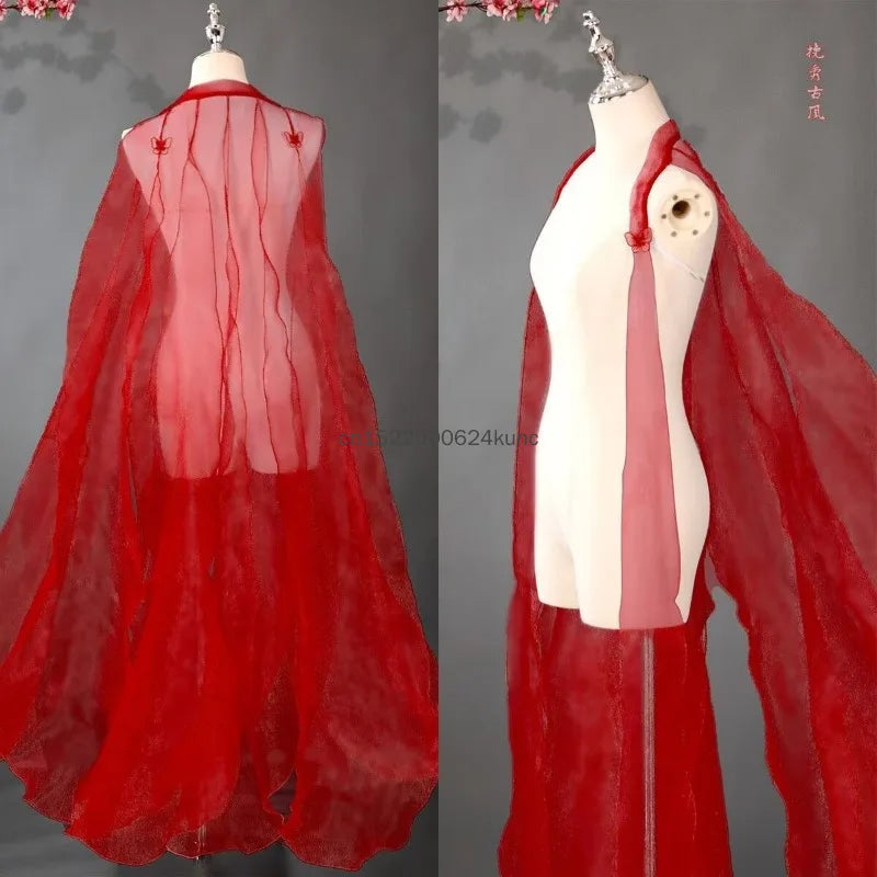Elegant Fairy Tulle Hanfu Shawl Cape Costume for Women