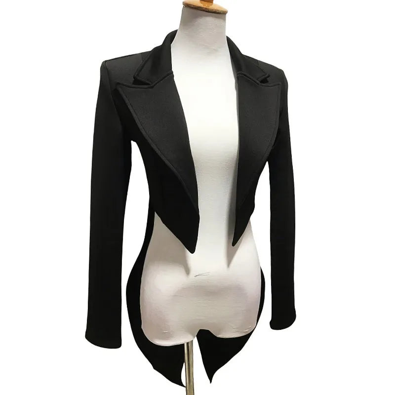 Black And White Tailcoat Dance Performance Costume for Women