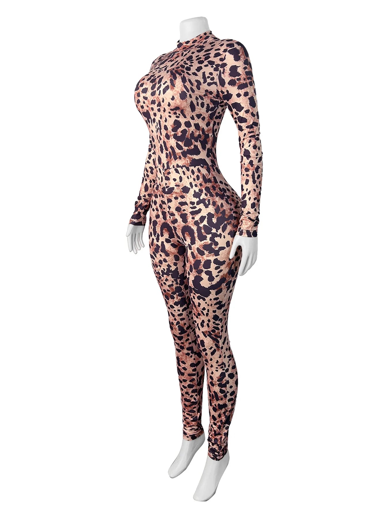 FAGADOER Y2K Sexy Leopard Print Bodycon Jumpsuits Women Spring New Skinny One Piece Rompers Midnight Streetwear Workout Overalls