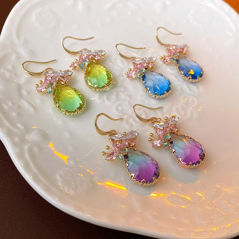 Butterfly Cubic Zirconia Drop Earrings