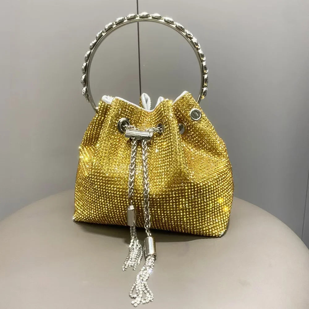 Luxury Designer Women's Handbag Crystal Shiny Rhinestones Diamond Evening Bag Wedding Party Clutch Purse Shoulder Crossbody Bag