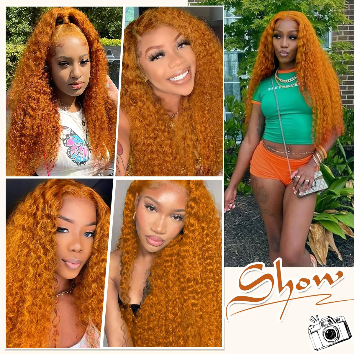 Ginger Deep Wave Lace Front Human Hair Wig for Women