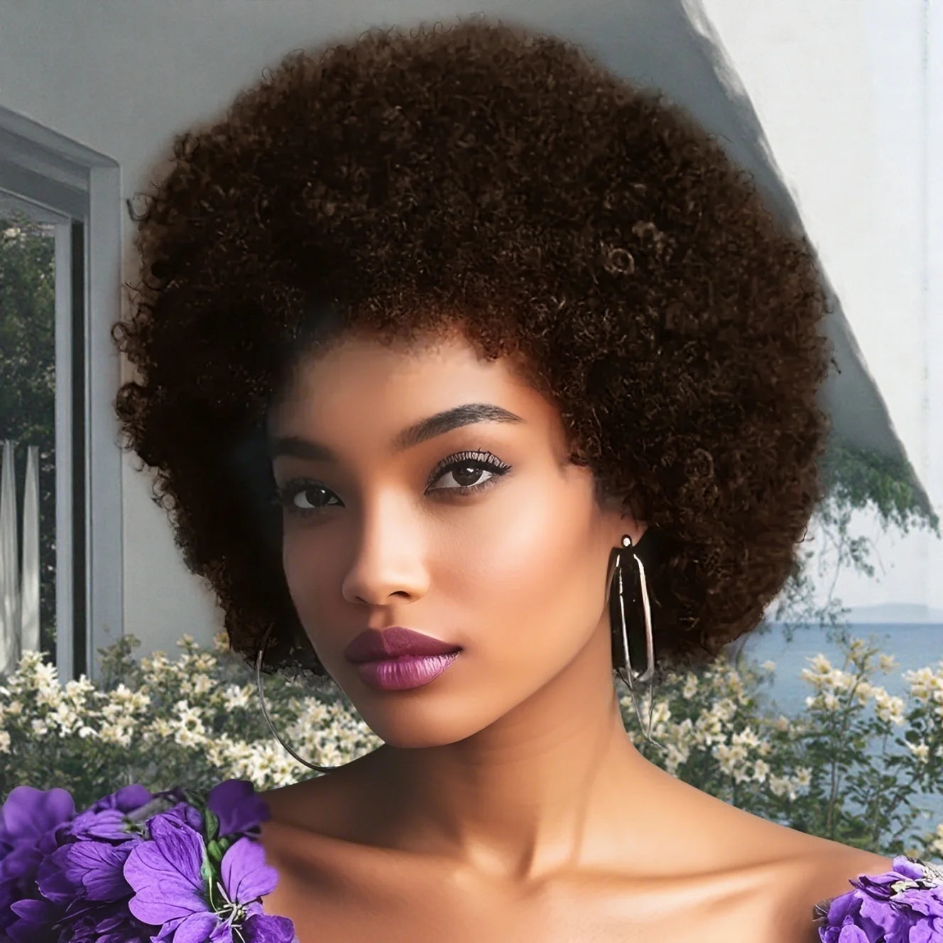 Afro Kinky Curly Wig for Women Brazilian Remy Human Hair Full Machine Made wig