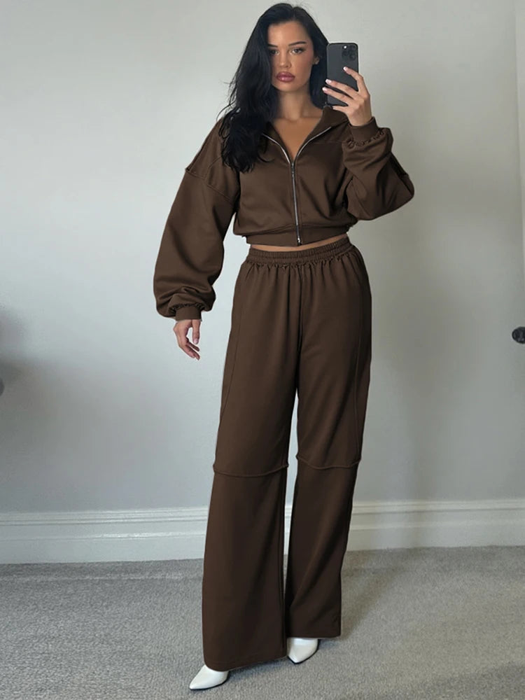 Cozy Woolen Hooded Pantsuit