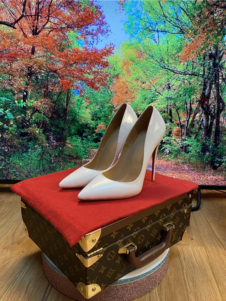 Pointed Patent Leather Slim High Heel Pumps for Women
