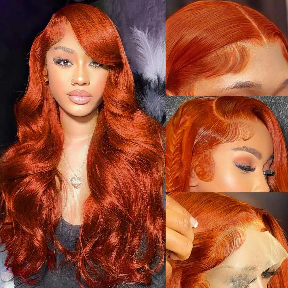Ginger Orange Body Wave Human Hair Wig