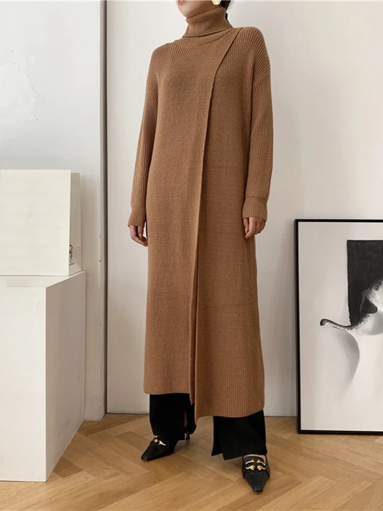Loose Fit Turtleneck Knit Sweater