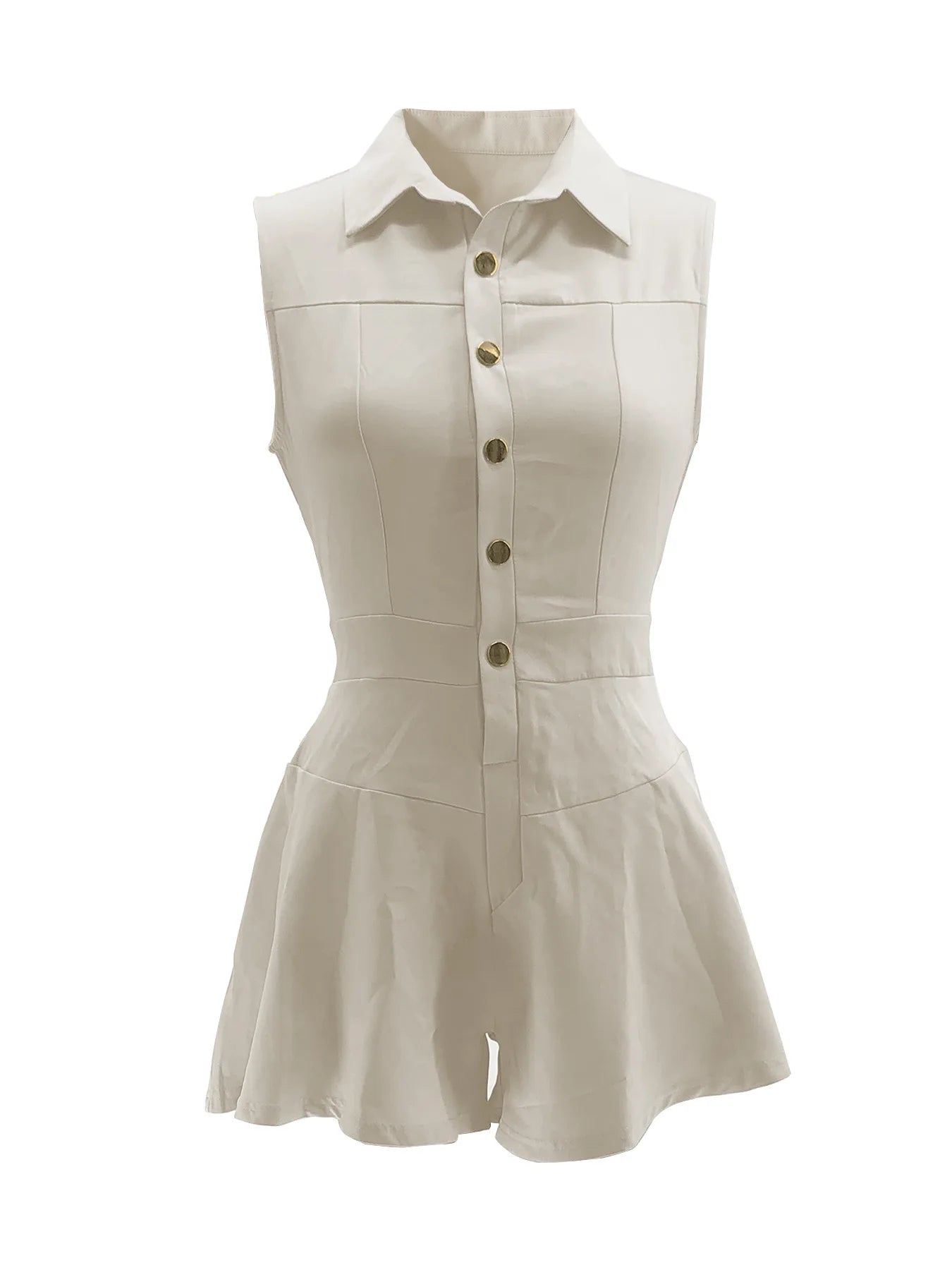 Sleeveless High Waist Jumpsuit With Stand Collar for Women
