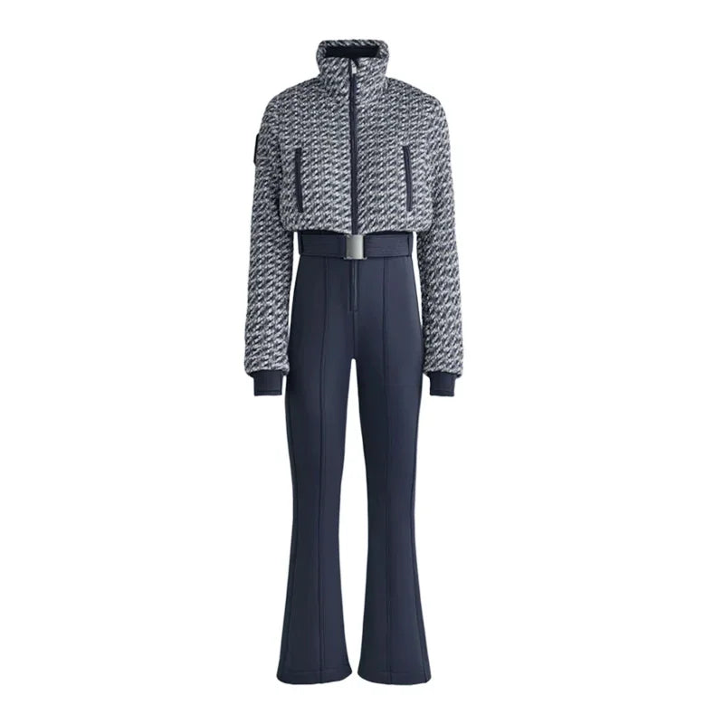 Fashion Print Thickened Cozy Winter Jumpsuit for Women