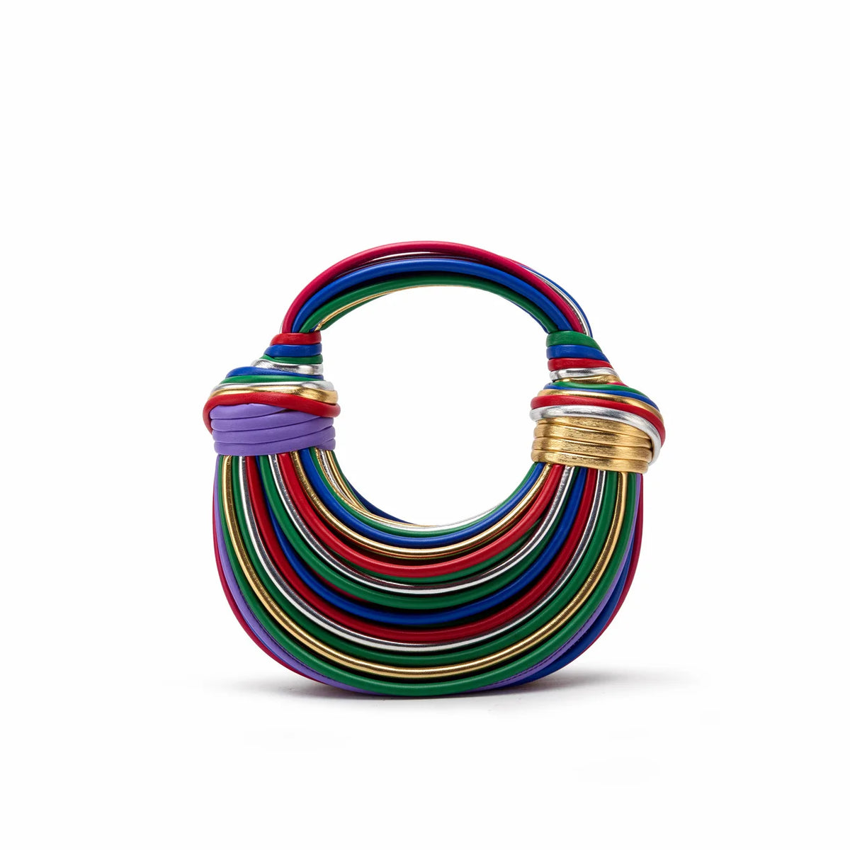 Glossy Woven Dumpling Cloud Clutch Bag With Knot Detail for Women