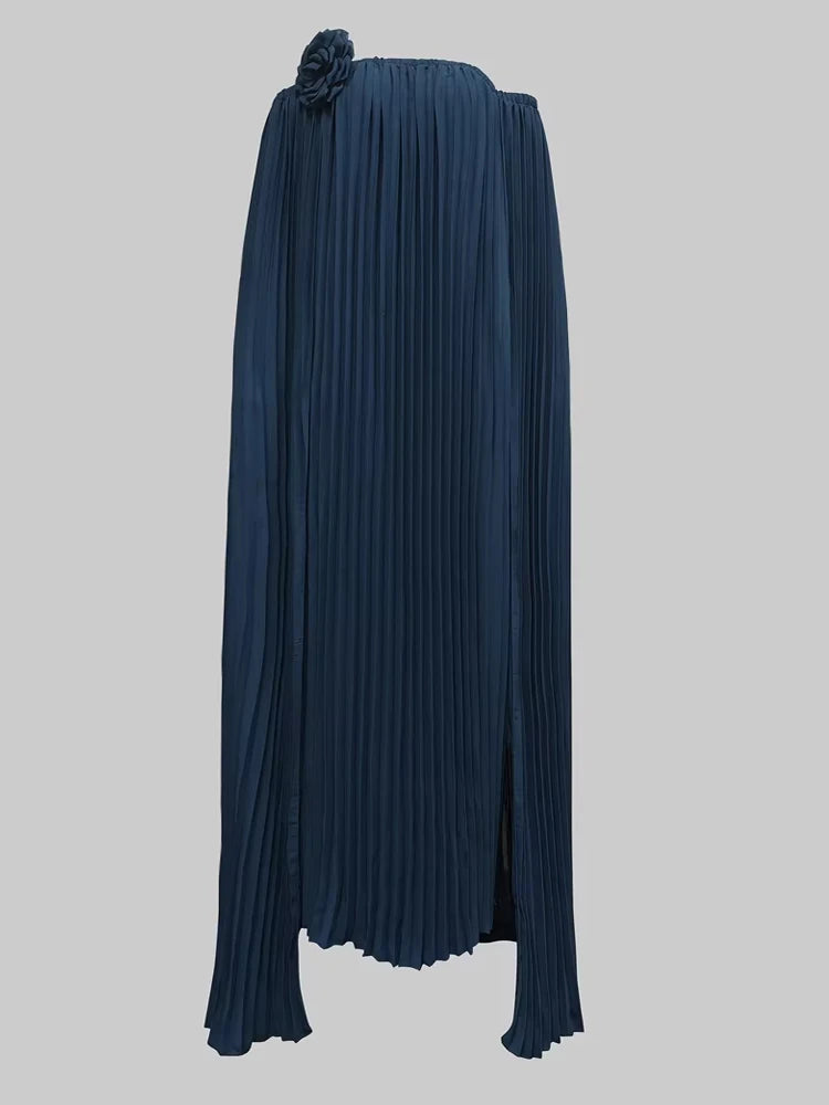 Gymystars Elegant Off Shoulder Maxi Dress Gauze Pleated Evening Dresses New Casual High Waist Tiered Luxury Party Women Dresses