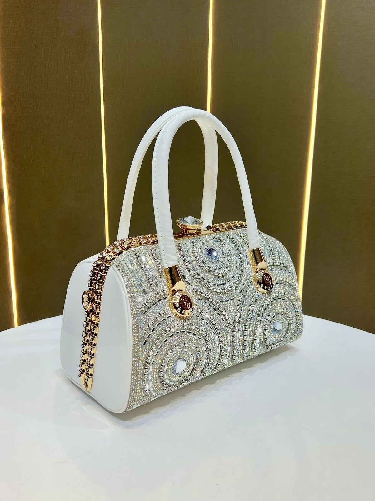New Dinner Handbag Luxury Brand Diamond-encrusted Sparkling Dinner Party Handbag Fashion Trend Women's Shoulder Crossbody Bag