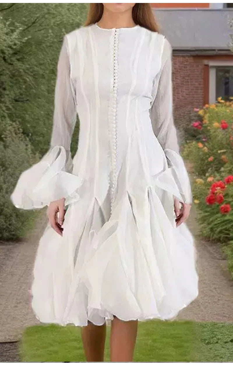 Ruffled Hem A-Line Dress