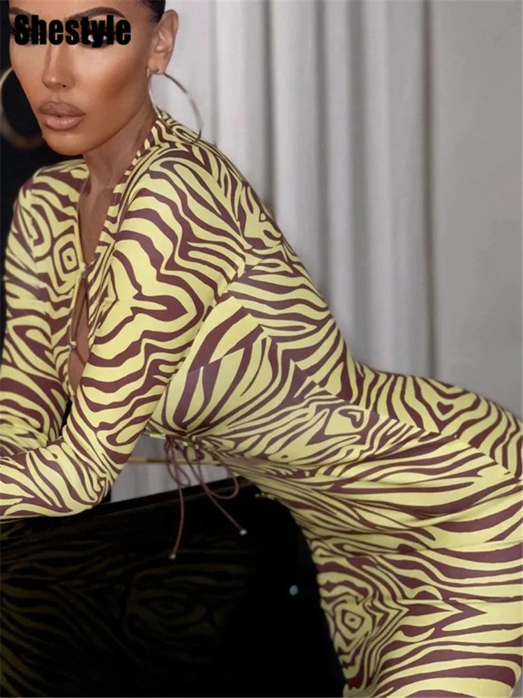 Zebra Print Hollow Out Bodycon Midi Dress for Women