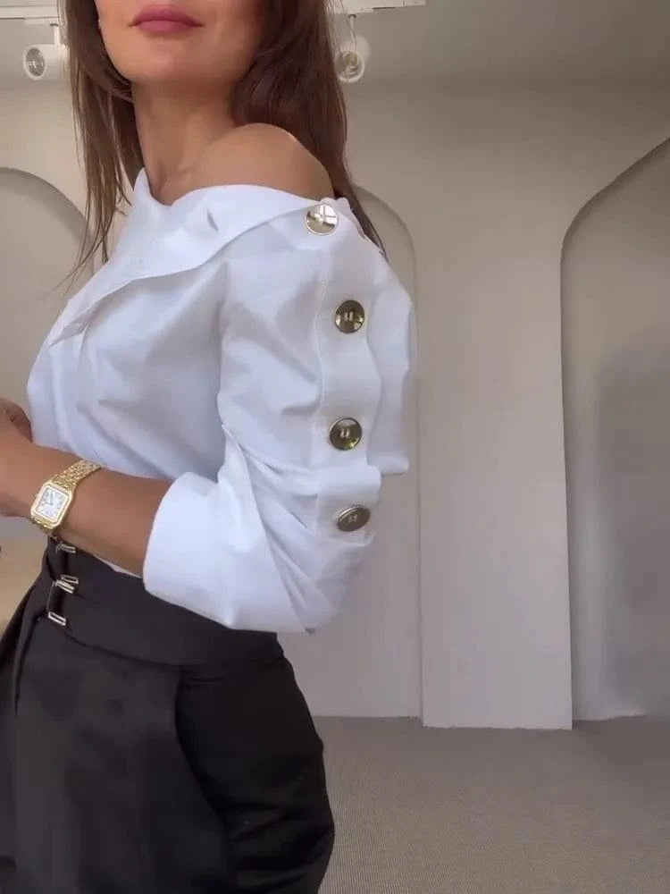 New Fashion Shirt For Women Women 2025 Casual Long-sleeve Button Women's Blouse Spring Chic White Tops Office Shirts Female