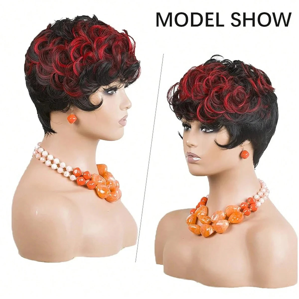 Premium Heat Resistant Short Curly Pixie Wig for Women