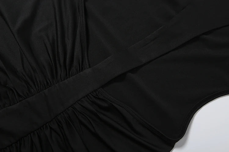 Elegant Ruched Backless Patchwork Mini Dress for Women