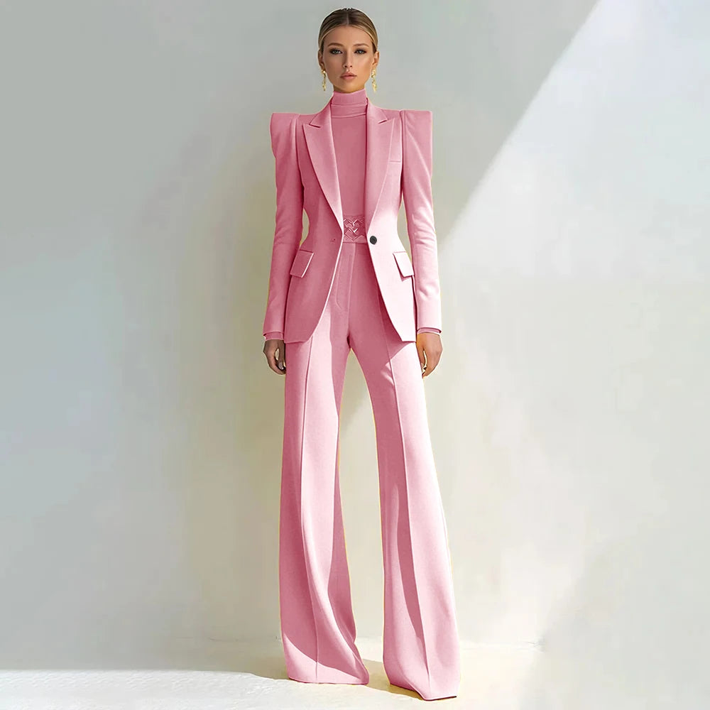 Stylish Double Breasted Two Piece Pantsuit for Women