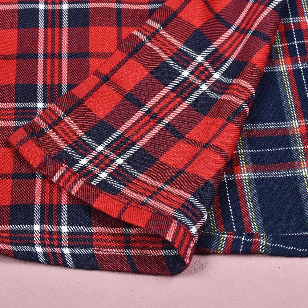 FAGADOER Fashion Streetwear Women High Waisted Plaid Splicing Print Side Slit Mid Skirts Casual Female Y2K Matching Bottoms 2023