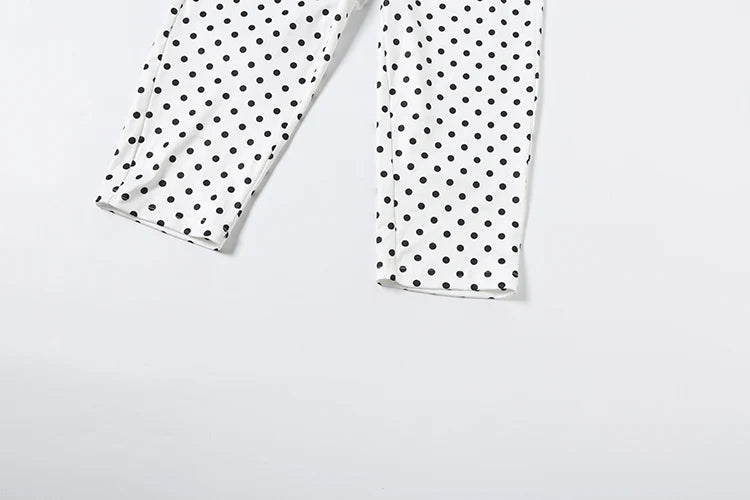 Polka Dot See Through Crop Top and Shorts Set for Women