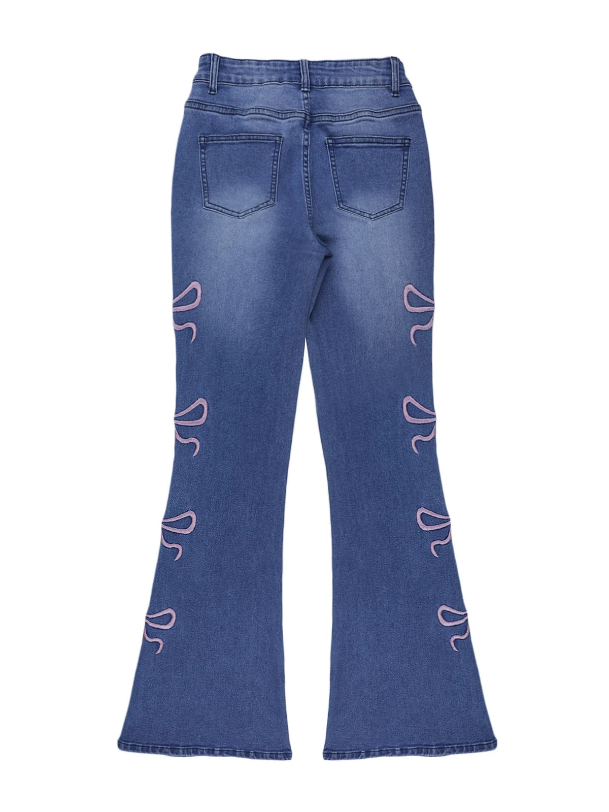 High Waisted Flared Slim Fit Jeans With Pockets for Women