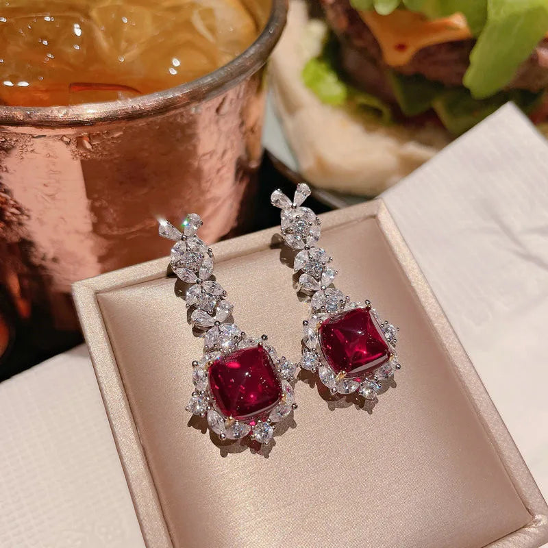 Princess Cut Zircon Ring Necklace and Earring Set for Women