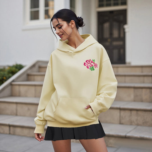 Women's Spring Autumn Hooded Sweatshirt Long Sleeve Pattern Embroidery Hoodie Pullover