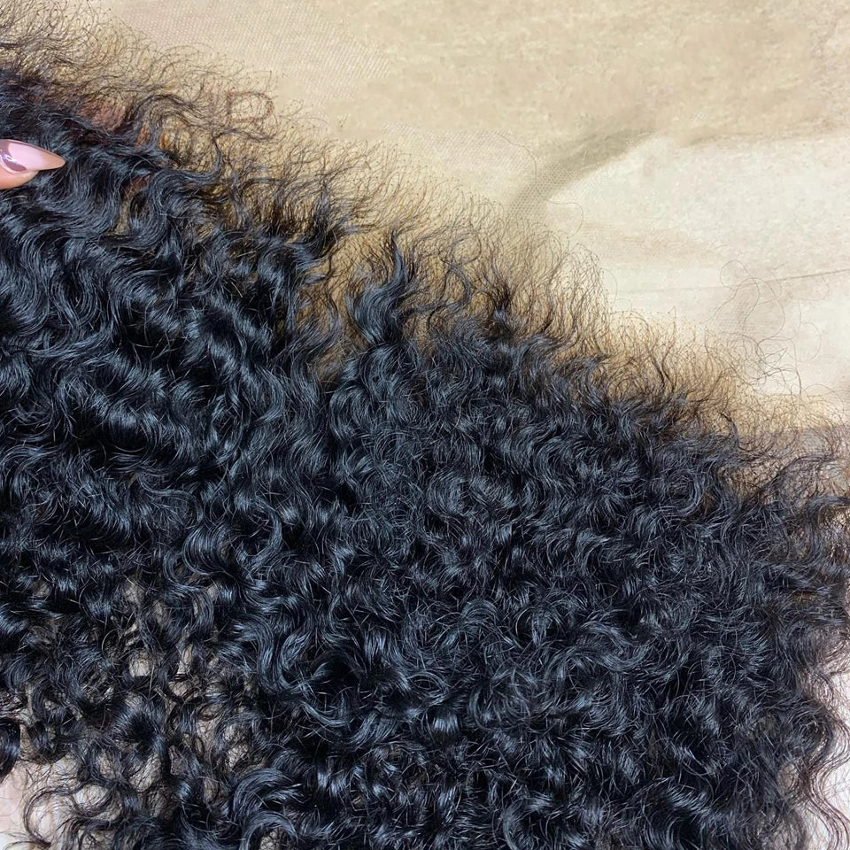 Deep Curly Human Hair HD Lace Frontal Pre Plucked Bleached Knots For Women