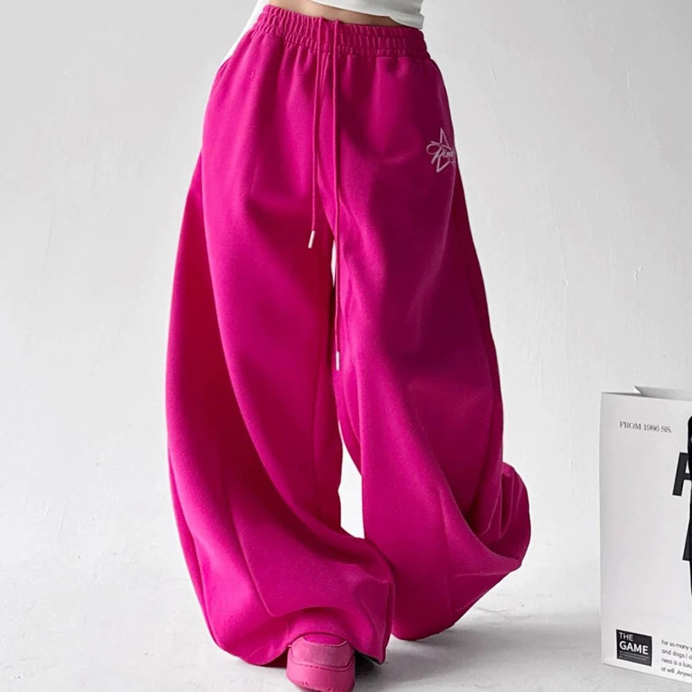 Comfortable Loose Fit Cotton Blend Sweatpants For Women