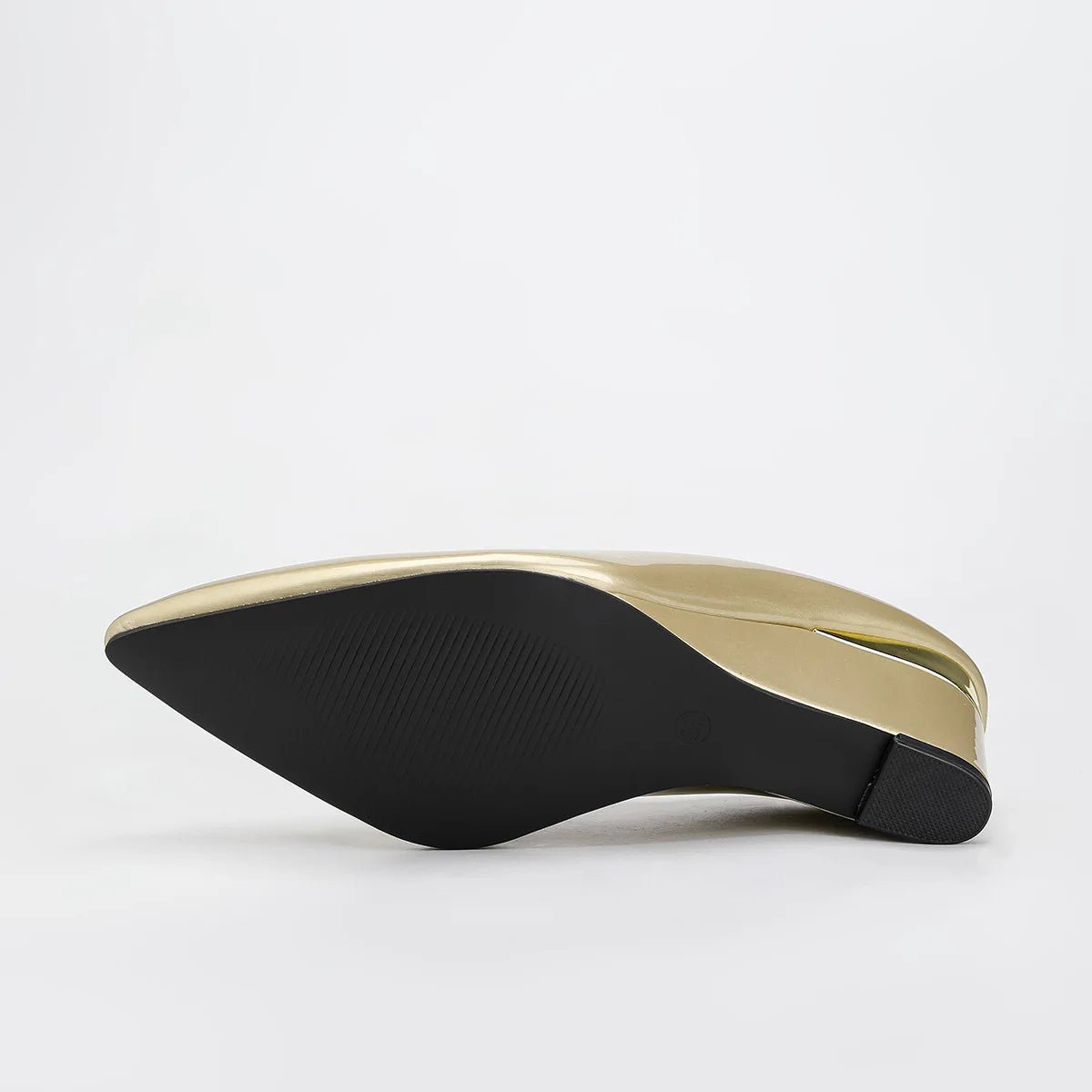 High Heel Pointed Toe Patent Leather Wedge Mules for Women