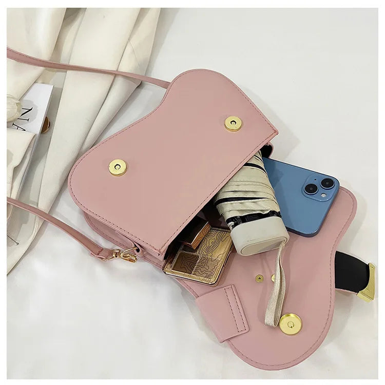 Women's Elegant Minimalist Shoulder Bag Golden-Tone Hardware Adjustable Strap Formal Purse Durable Handbag Fashionable Tote